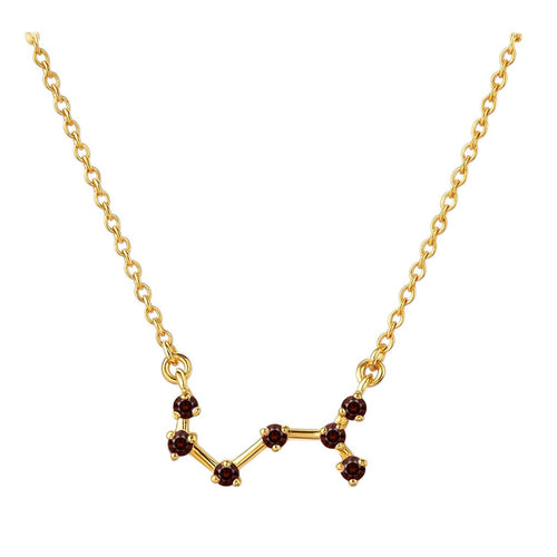 18K Gold Over Brass Round Cut Gemstones Necklace Jewelry EN-1039
