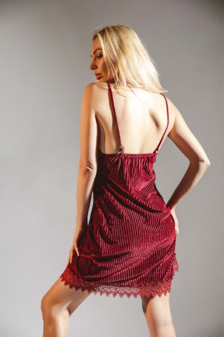 Burgundy Velvet Velour Nightgown