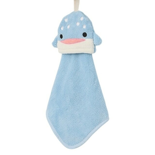 1pc Cartoon Hanging Hand Towel Soft Coral Kitchen Towel Cute Kids