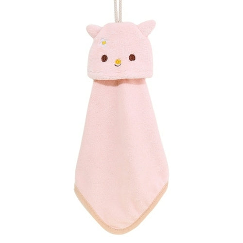 1pc Cartoon Hanging Hand Towel Soft Coral Kitchen Towel Cute Kids