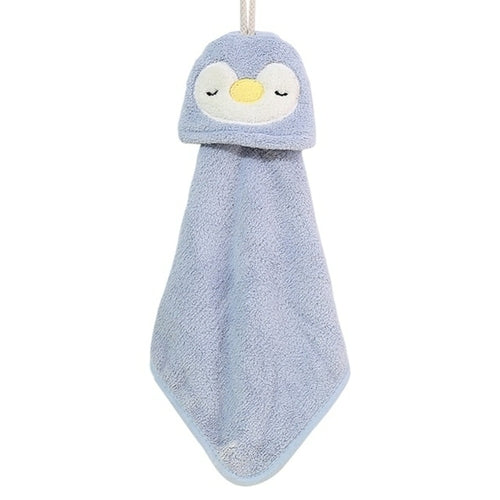 1pc Cartoon Hanging Hand Towel Soft Coral Kitchen Towel Cute Kids