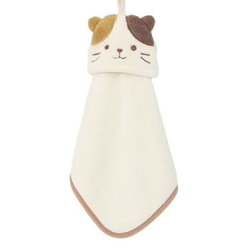 1pc Cartoon Hanging Hand Towel Soft Coral Kitchen Towel Cute Kids
