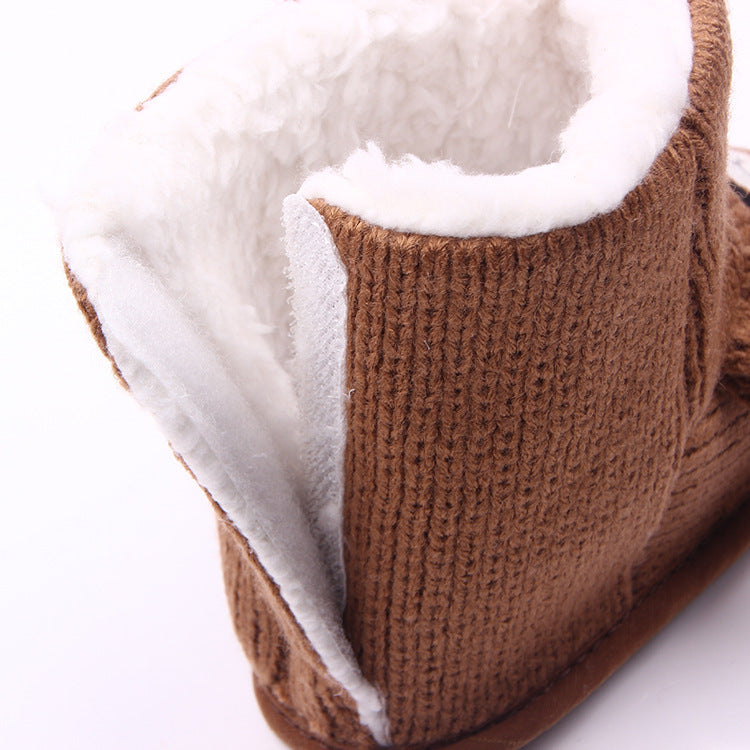 Wholesale autumn winter new bear knitting plus baby shoes, toddler