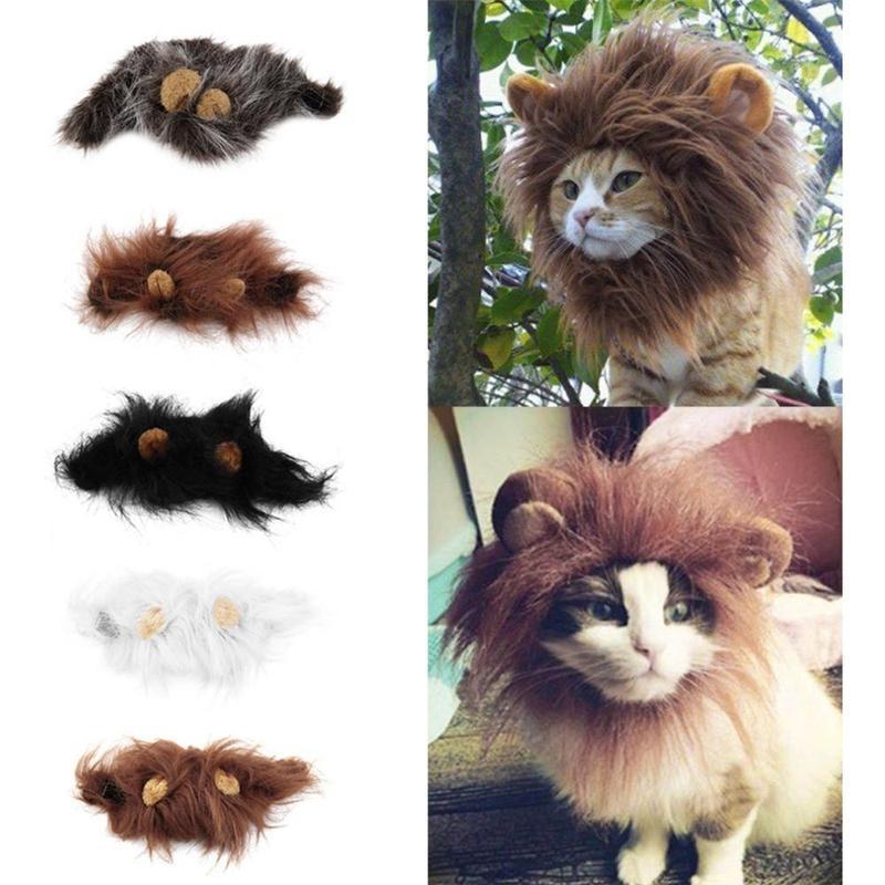 Funny Pet Hat For Small Dogs Cats Hat Emulation Lion Hair Mane Ears