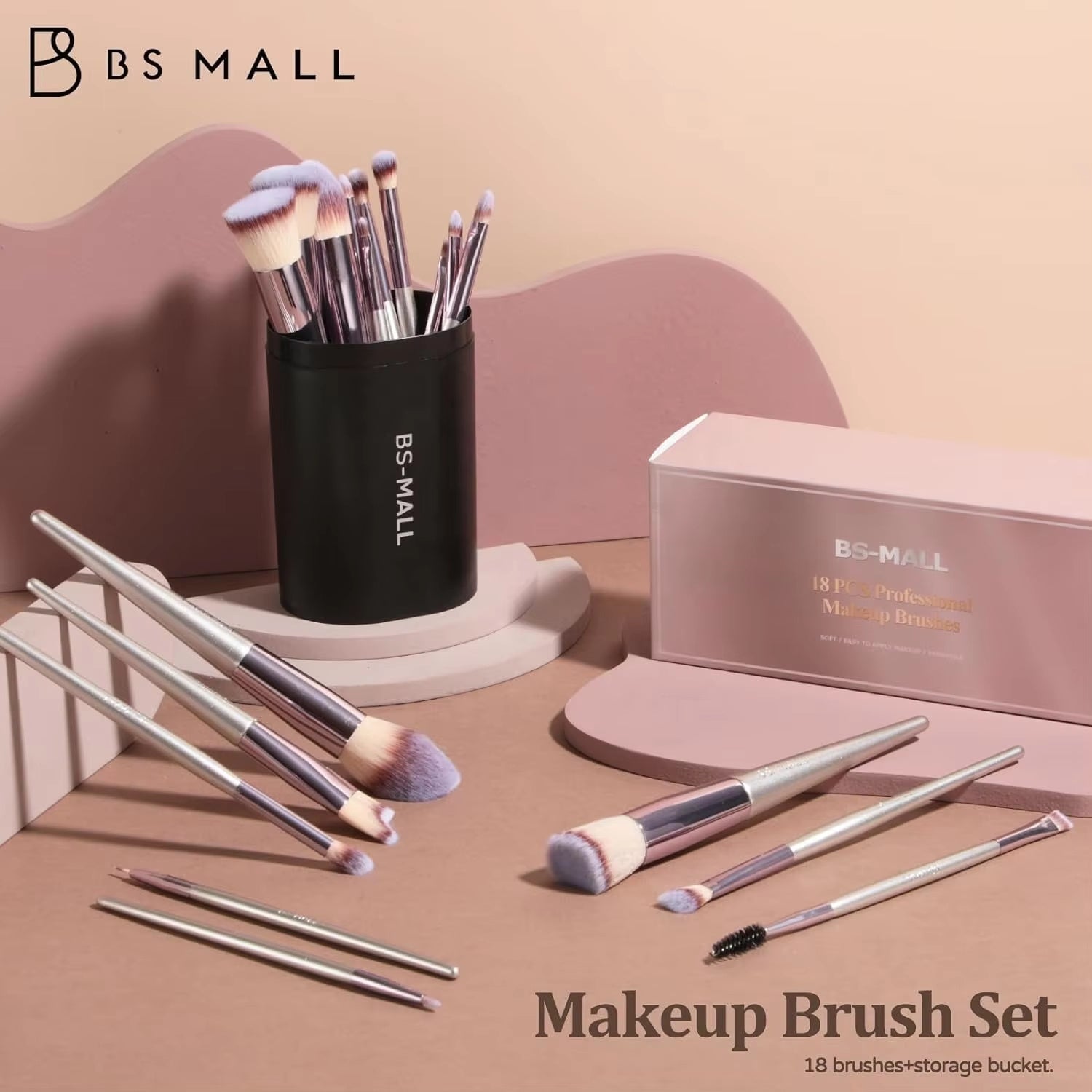 Makeup Brushes With Case Set Portable LED Mirror Makeup Jewelry