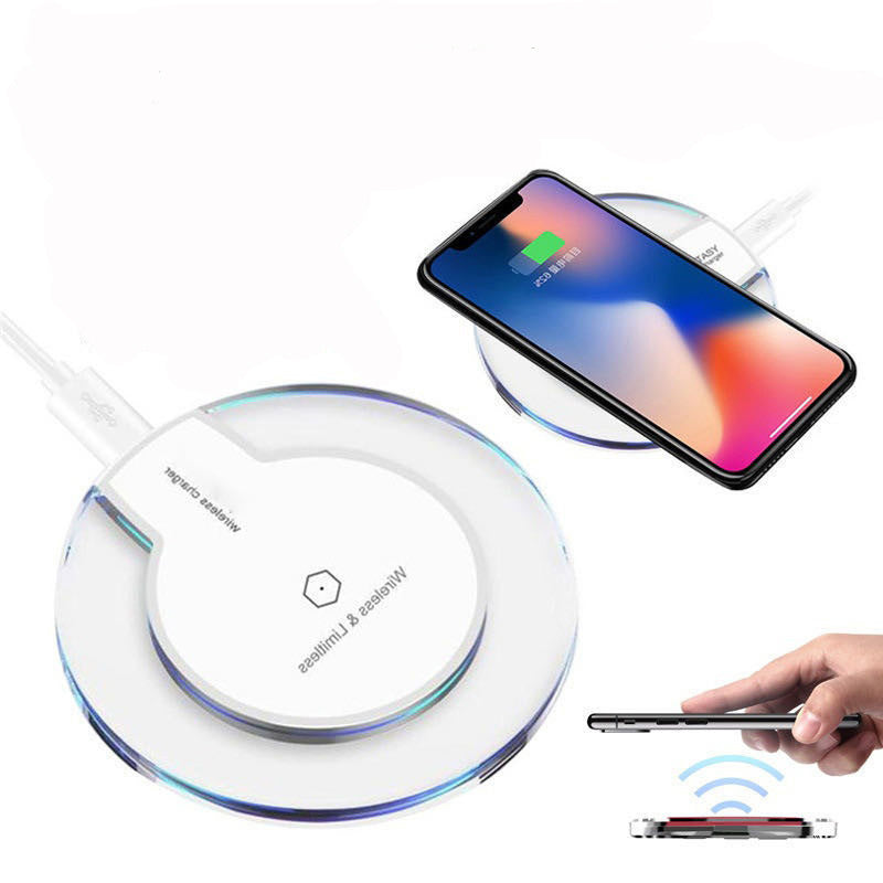 New Wireless Charging Dock Charger Crystal Round Charging Pad With