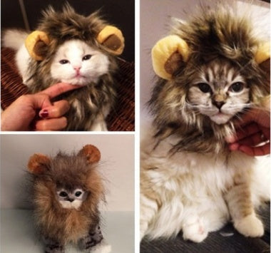 Funny Pet Hat For Small Dogs Cats Hat Emulation Lion Hair Mane Ears