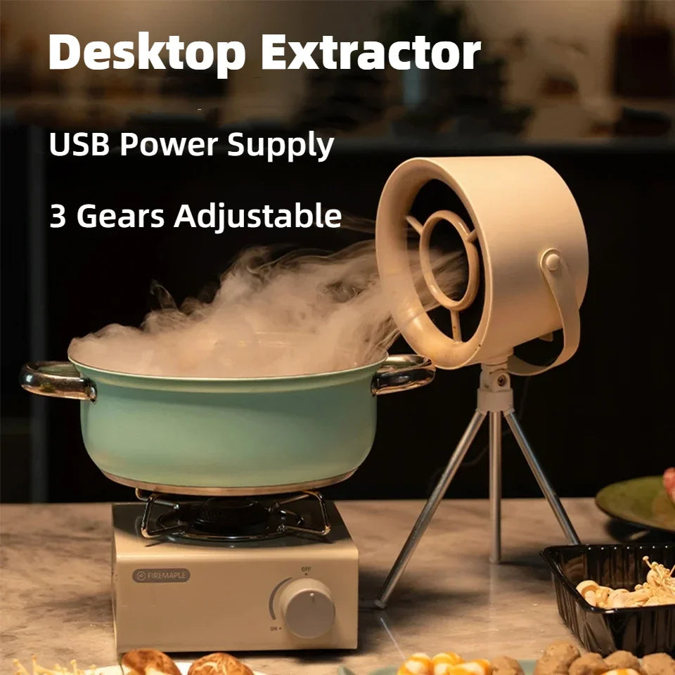 2024 New Portable Desktop Exhaust Fan Small Kitchen Hood Extractor