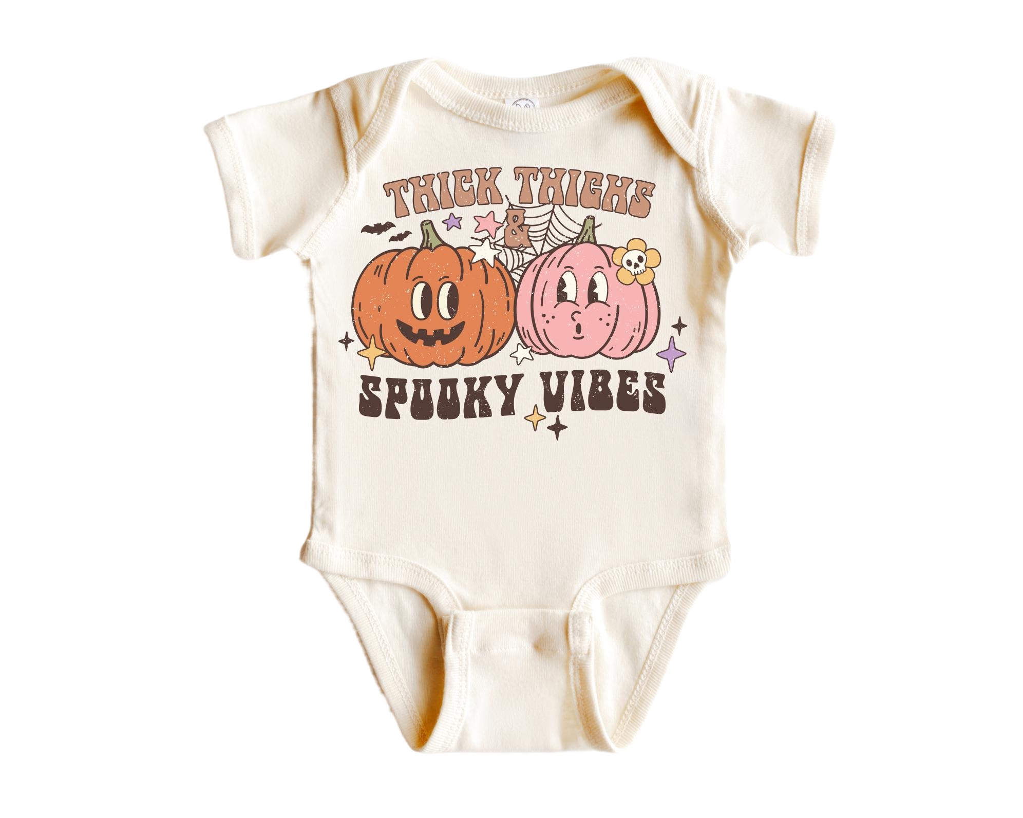 Thick Thigh Spooky Halloween - Baby Boy Girl Clothes Infant Bodysuit F