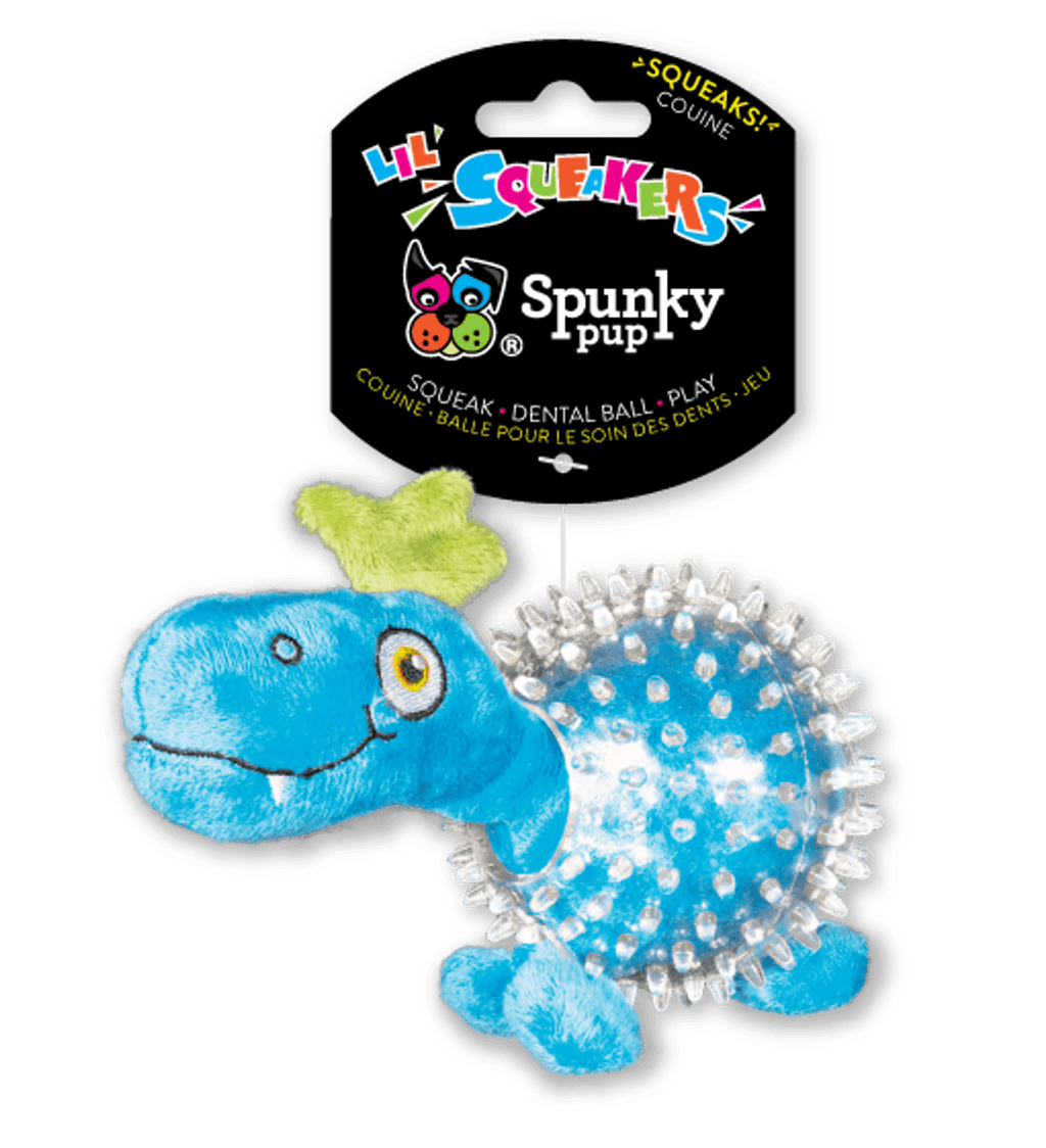 Lil' Squeakers Dino Textured Squeaky Ball for Small Dogs