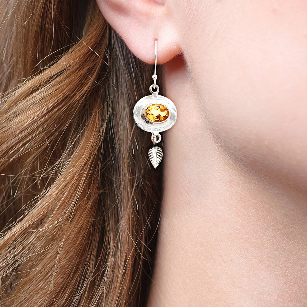Natural Gemstones Oval Shape 925 Sterling Silver Earrings Jewelry
