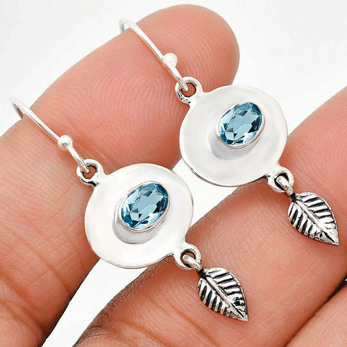 Natural Gemstones Oval Shape 925 Sterling Silver Earrings Jewelry