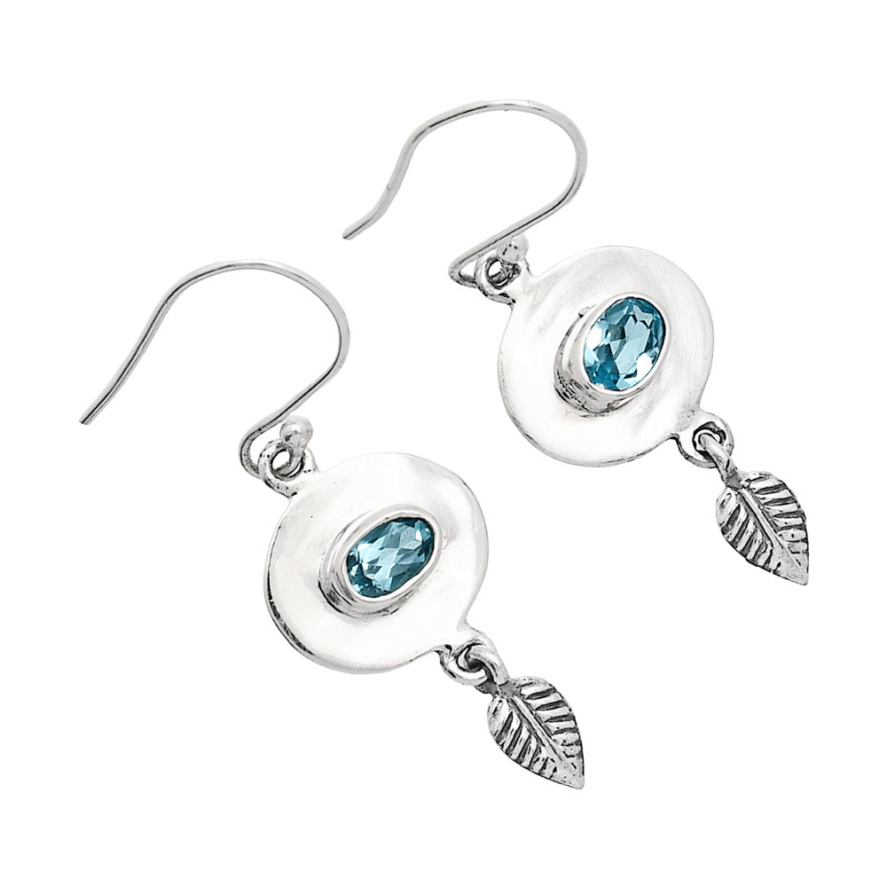 Natural Gemstones Oval Shape 925 Sterling Silver Earrings Jewelry