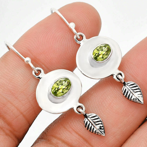 Natural Gemstones Oval Shape 925 Sterling Silver Earrings Jewelry