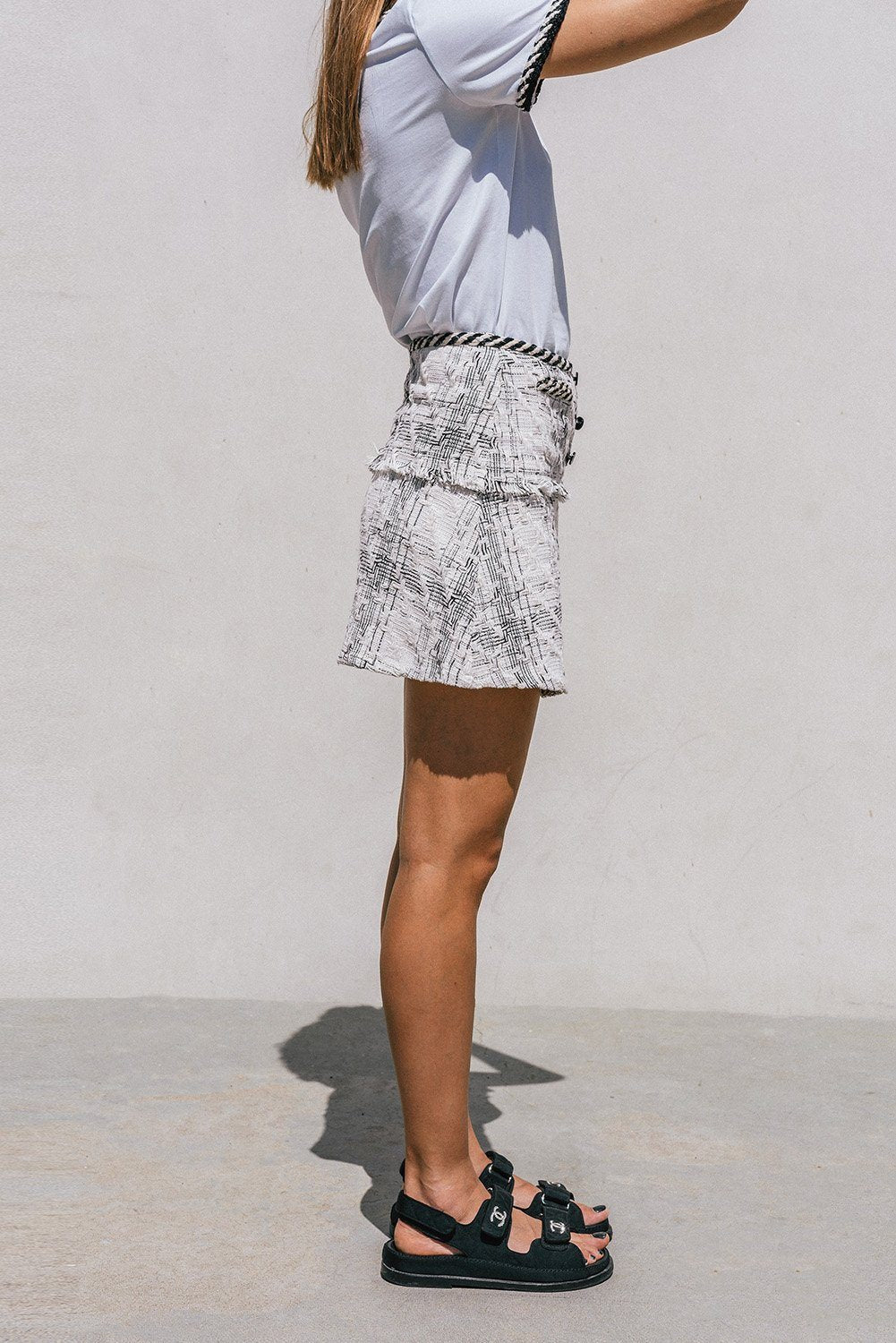 Ambre Tweed Mini Skirt