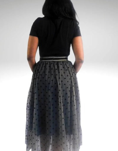 Chic Two Pieces  T-Shirt with Polka Dot Tutu Skirt Sets