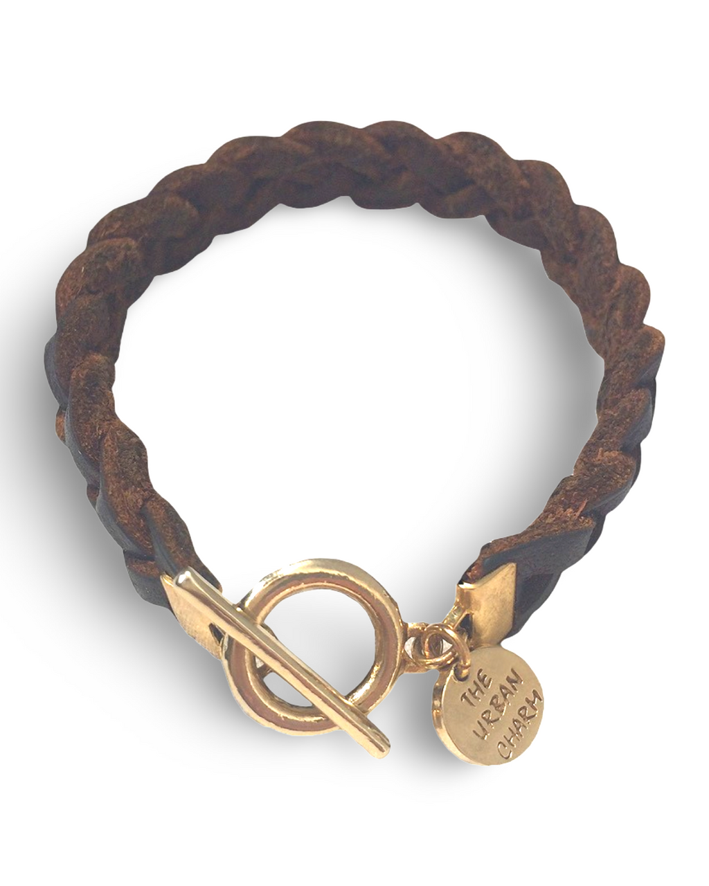 Brown Braided Wrap GenuineLeather Bracelet