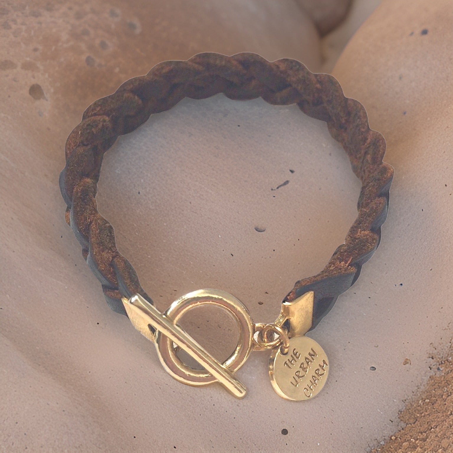Brown Braided Wrap GenuineLeather Bracelet