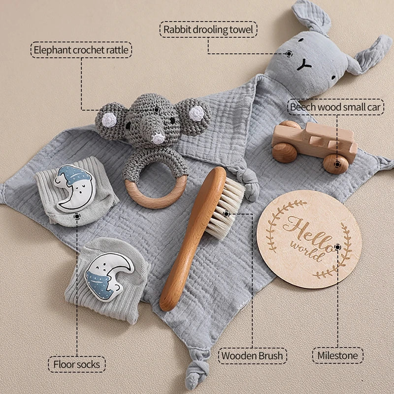 Baby Gift Set Newborn Infant Baby Towel Newborn Bath Toy Baby Drool