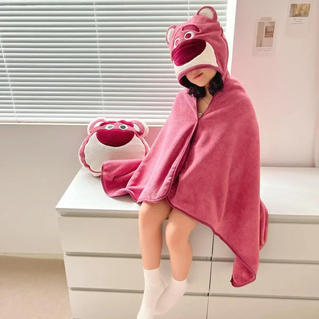 Cute Baby Hooded Bath Towel for Children Super Soft Absorbent Bathrobe