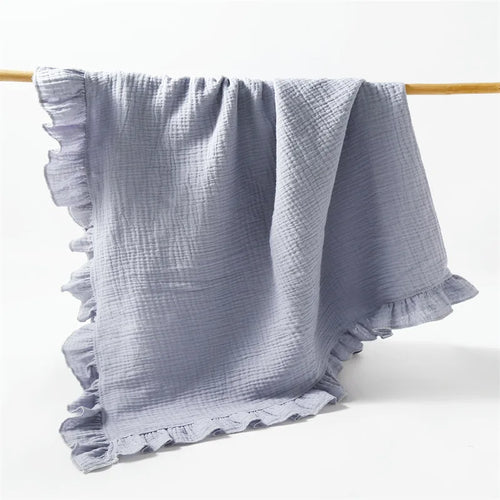 New baby solid colored gauze blanket, children's blanket, folded edge,