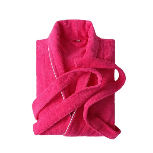 100% Cotton Toweling Robe Lovers Soft Long Bath Robe Men Women