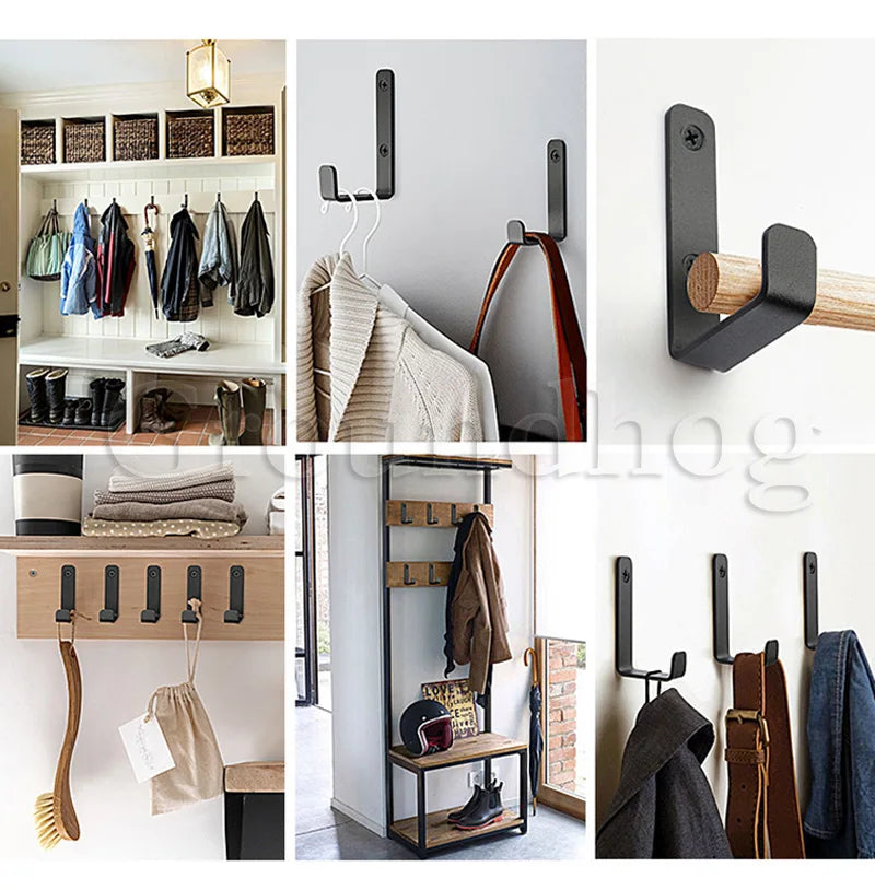 2Pcs Coat Rack Hooks Wall Mounted, Bath Towel Rope Hooks for Kitchen,