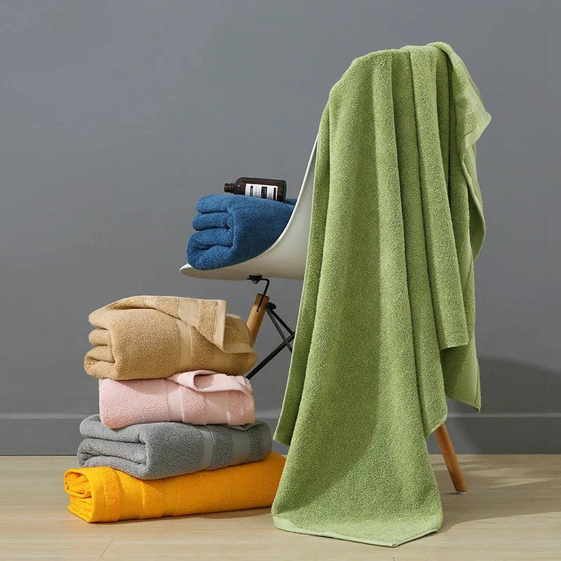 1piece Solid Color Towels Of Different Sizes Cotton Gift Set