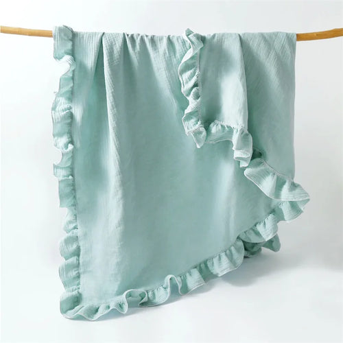 New baby solid colored gauze blanket, children's blanket, folded edge,