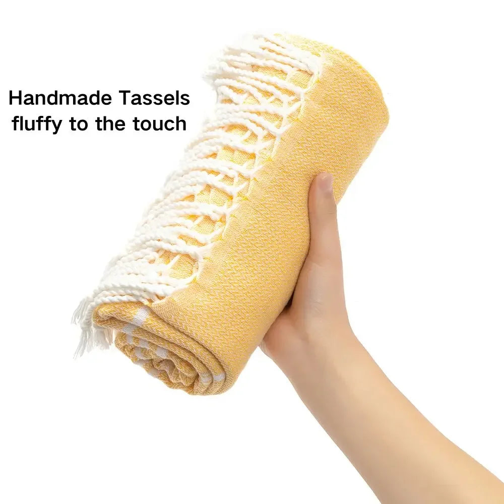 Cotton Turkish Beach Towel Turkish Sports Bath Towel with Tassels