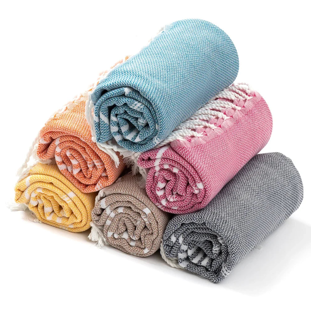Cotton Turkish Beach Towel Turkish Sports Bath Towel with Tassels