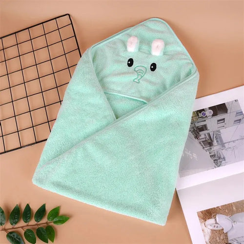0-3Y Baby Shower Unisex Baby Bathrobe Flannel Cloak Cartoon Boy Girl