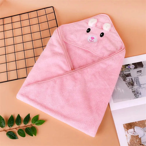 0-3Y Baby Shower Unisex Baby Bathrobe Flannel Cloak Cartoon Boy Girl