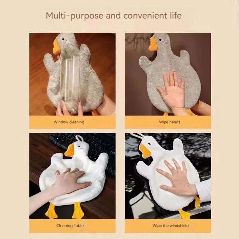 Cartoon Goose Hand Towel Kitchen Bathroom and Toilet Hand Towel