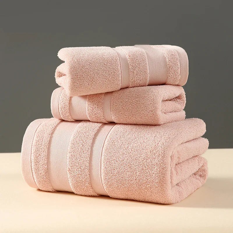 1piece Solid Color Towels Of Different Sizes Cotton Gift Set