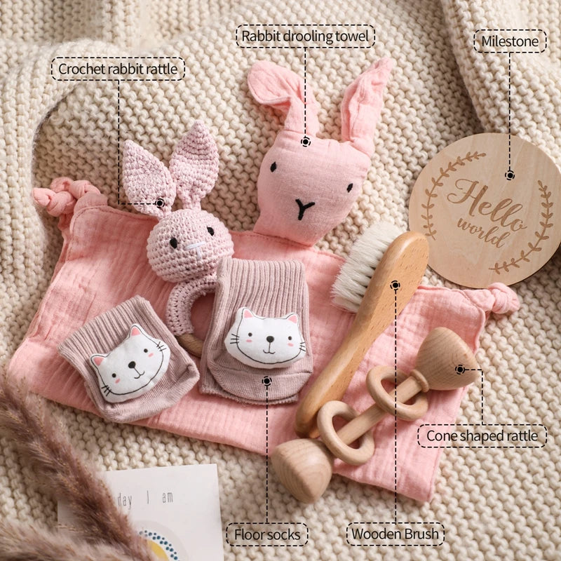 Baby Gift Set Newborn Infant Baby Towel Newborn Bath Toy Baby Drool
