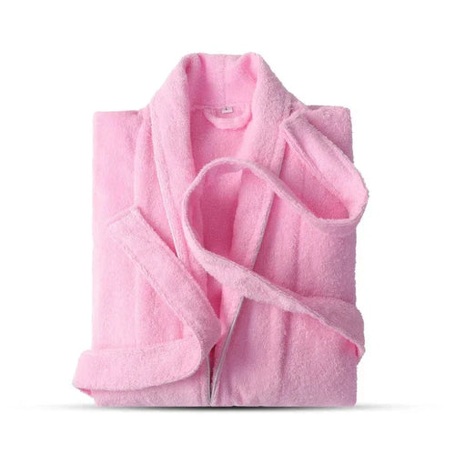 100% Cotton Toweling Robe Lovers Soft Long Bath Robe Men Women