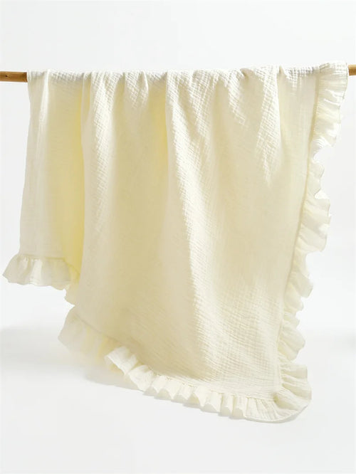 New baby solid colored gauze blanket, children's blanket, folded edge,