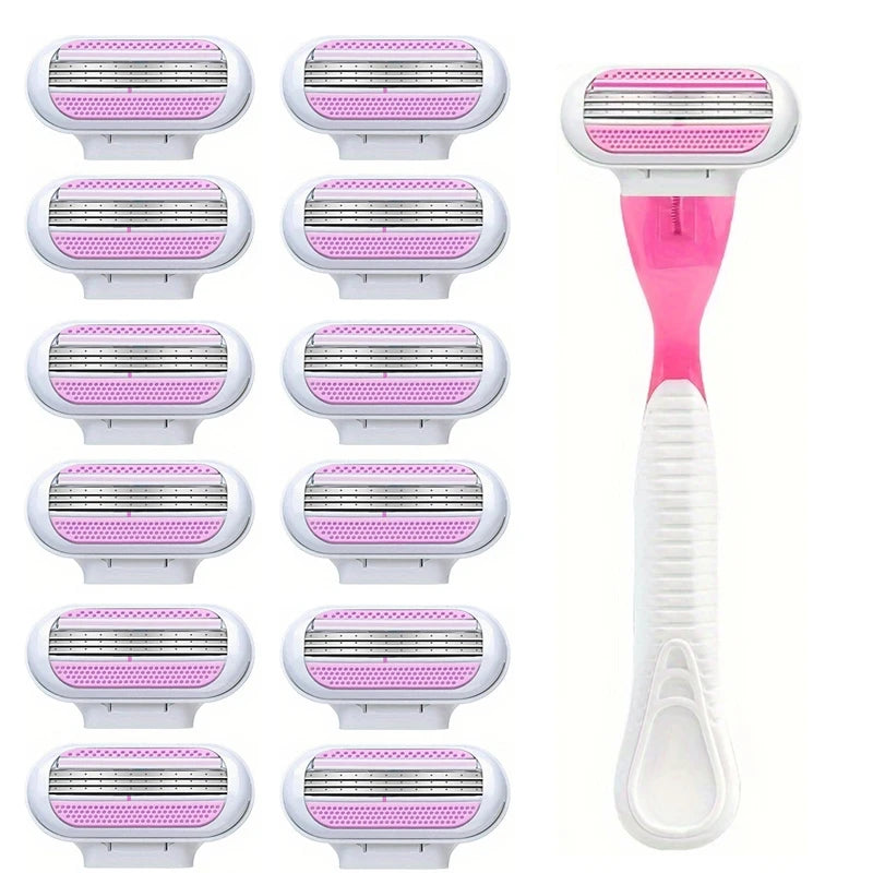 1 Handle + 18 Blade Women Safety Razor Blades Face/ Leg/ Armpit/