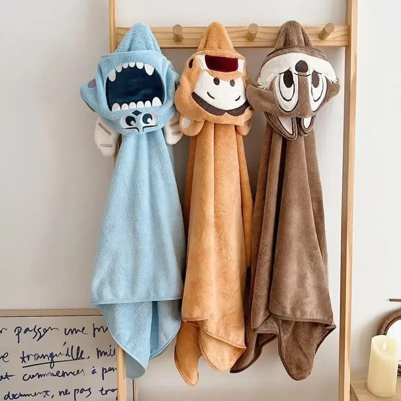 Cute Baby Hooded Bath Towel for Children Super Soft Absorbent Bathrobe