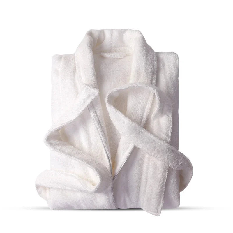 100% Cotton Toweling Robe Lovers Soft Long Bath Robe Men Women