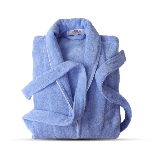 100% Cotton Toweling Robe Lovers Soft Long Bath Robe Men Women