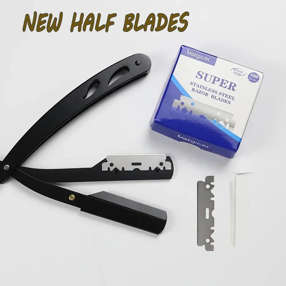 100PCS Single-sided Razor Blades Men's Safety Shaver Stainless Steel