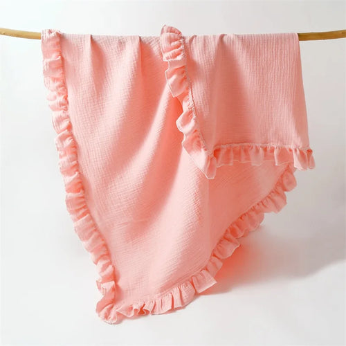 New baby solid colored gauze blanket, children's blanket, folded edge,