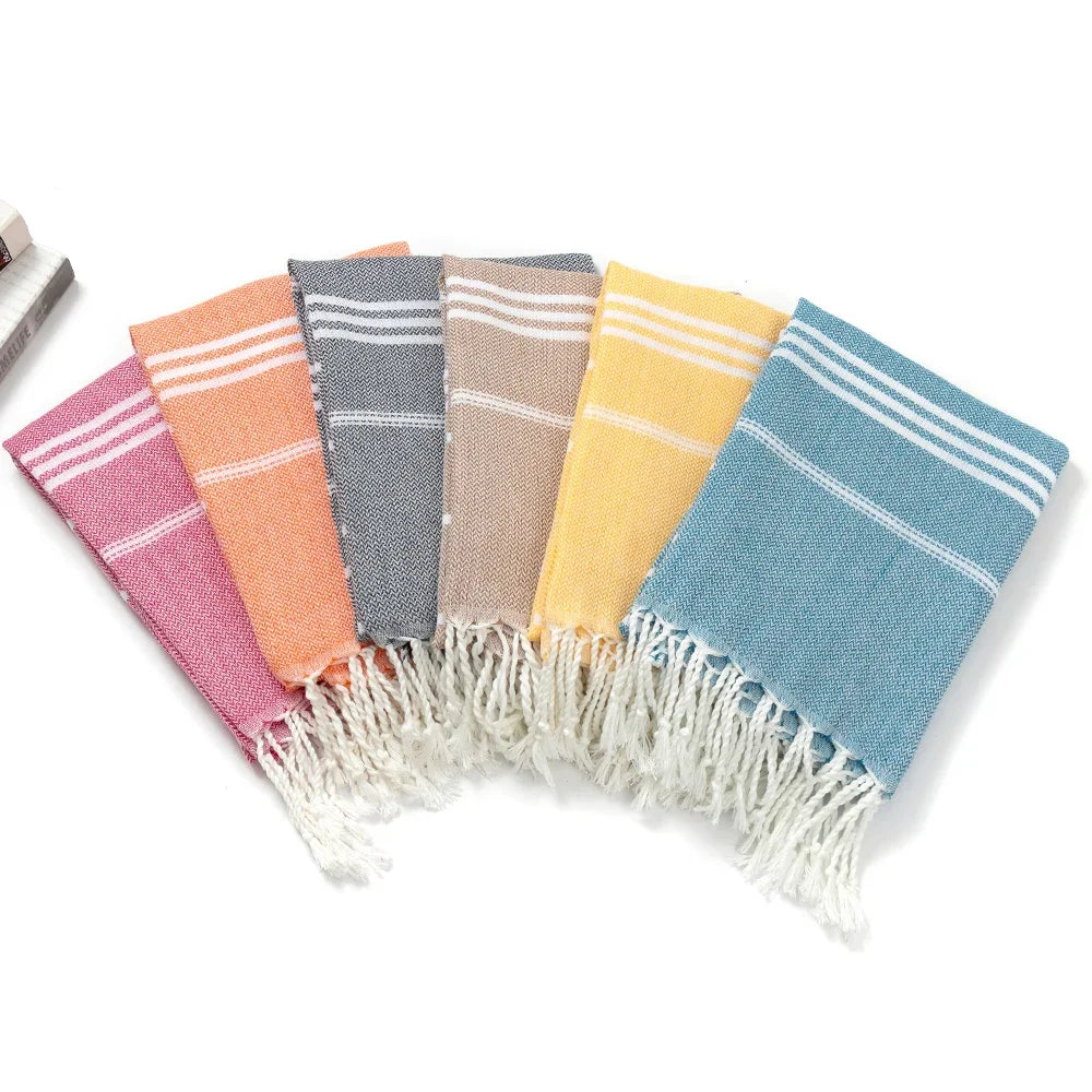 Cotton Turkish Beach Towel Turkish Sports Bath Towel with Tassels