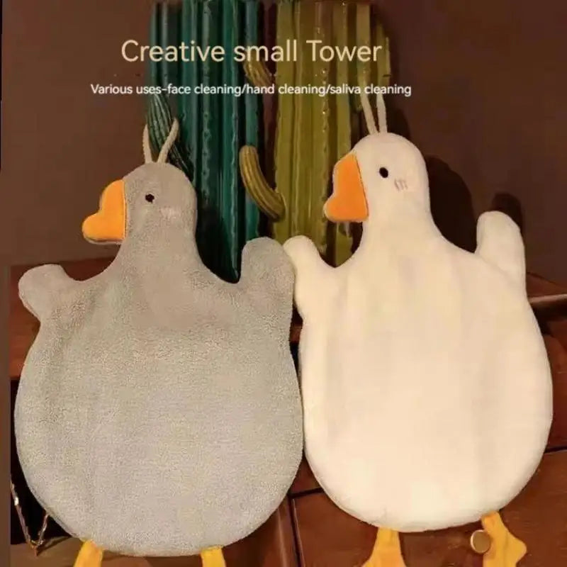 Cartoon Goose Hand Towel Kitchen Bathroom and Toilet Hand Towel