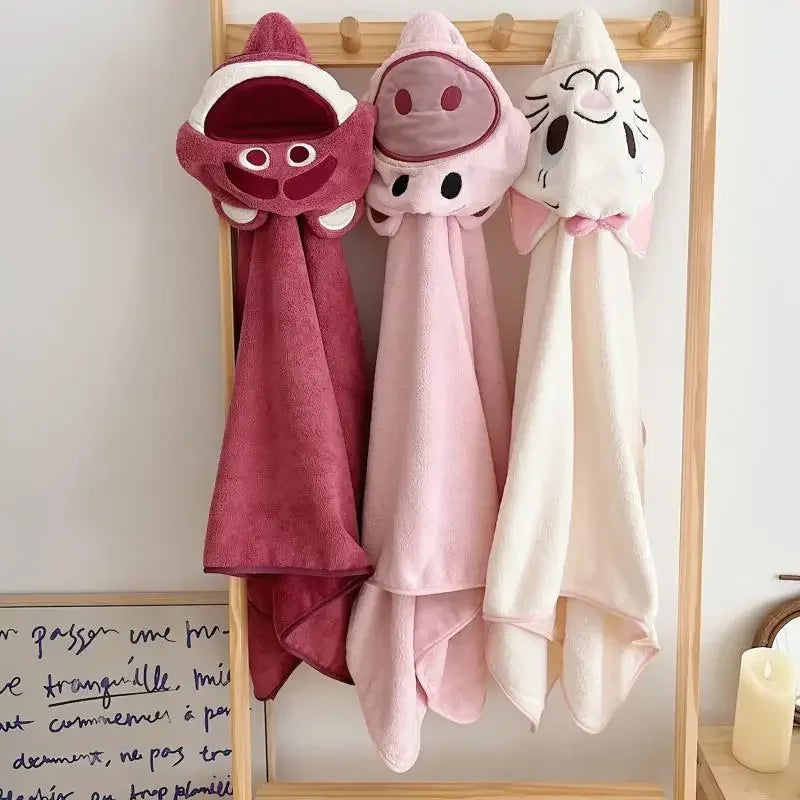 Cute Baby Hooded Bath Towel for Children Super Soft Absorbent Bathrobe