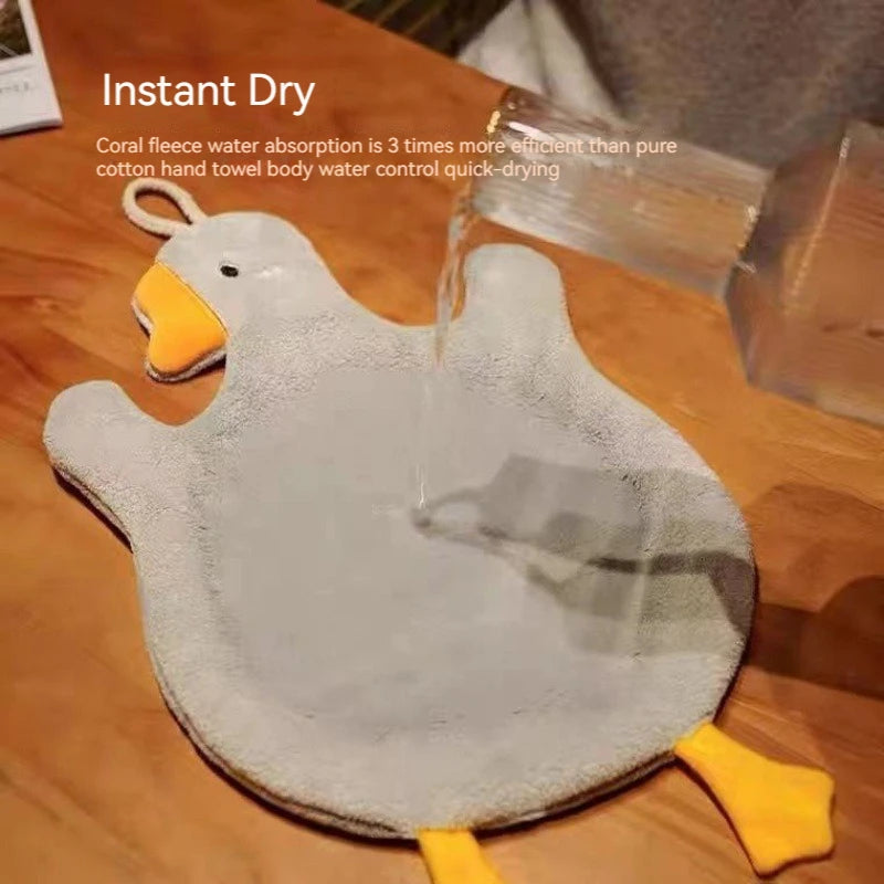 Cartoon Goose Hand Towel Kitchen Bathroom and Toilet Hand Towel