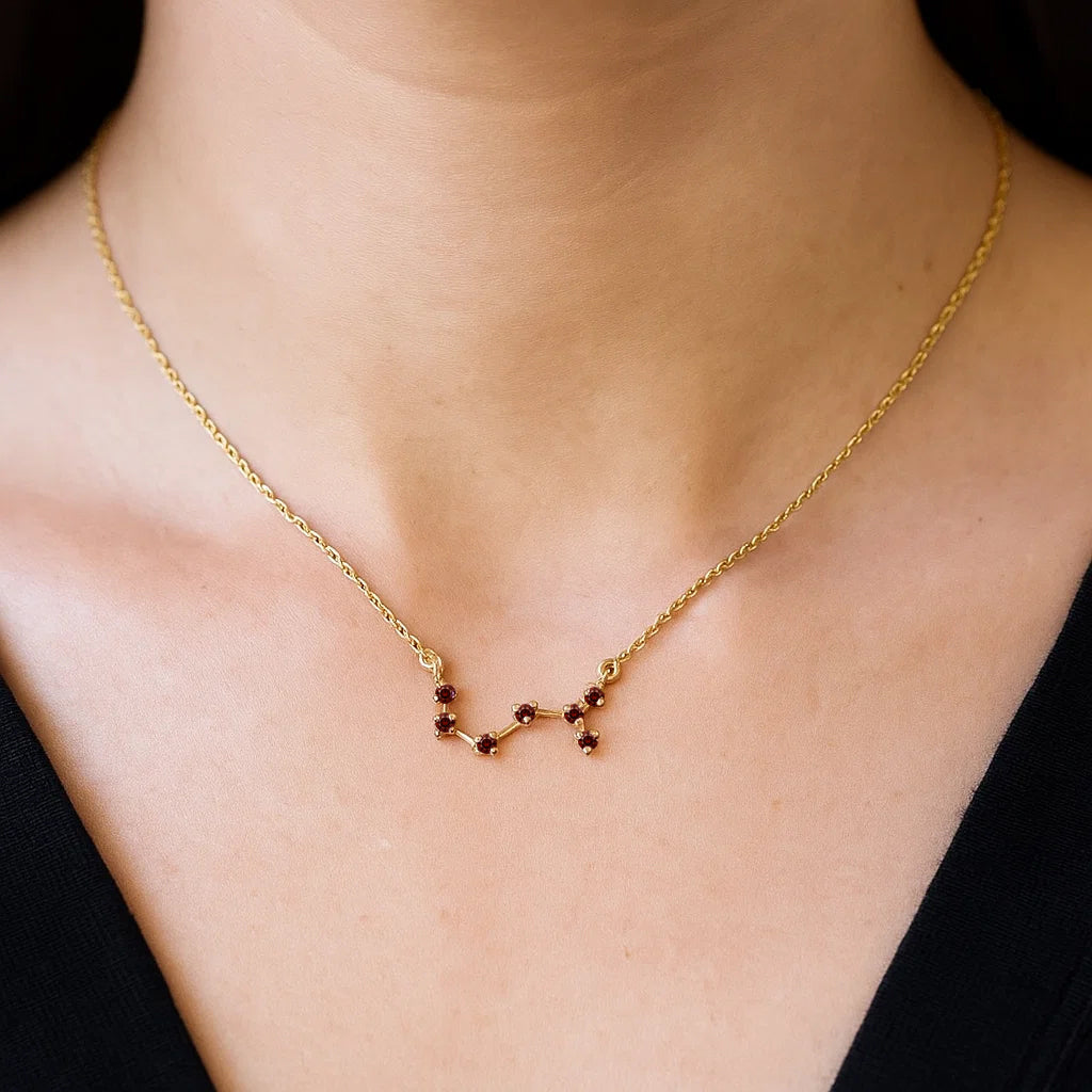 18K Gold Over Brass Round Cut Gemstones Necklace Jewelry EN-1039