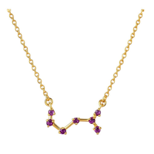 18K Gold Over Brass Round Cut Gemstones Necklace Jewelry EN-1039